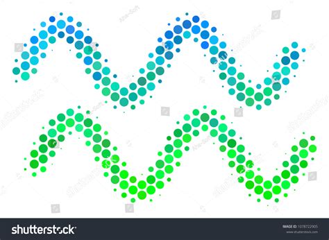 Halftone Dot Sinusoid Waves Icon Pictogram Stock Vector Royalty Free