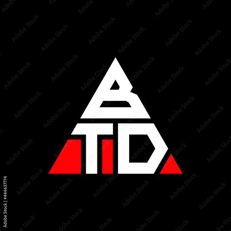 BTD Triangle Letter Logo Design With Triangle Shape BTD Triangle Logo