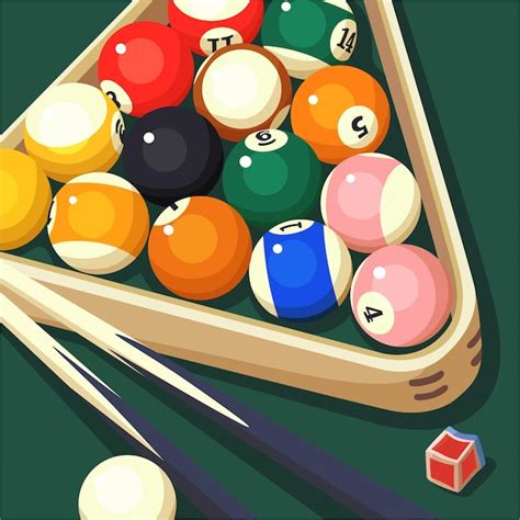 Premium Vector Vector Design Of Billiard Balls On Green Table And