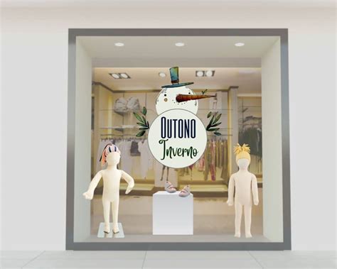 Adesivo De Vitrine Outono Inverno Boneco De Neve Vitrines Express