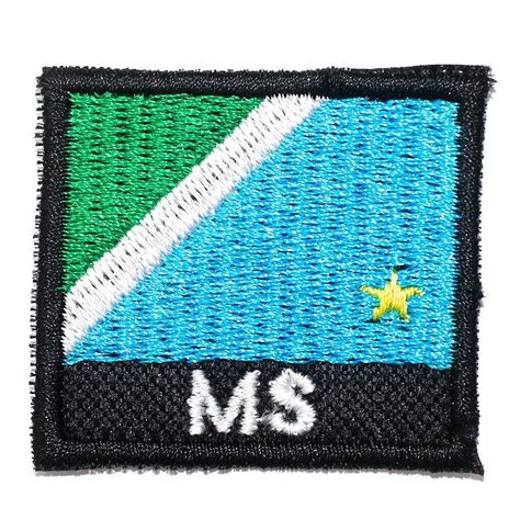 Patch Bordado Bandeira Do Mato Grosso Do Sul 4x4 5cm Route Shirts