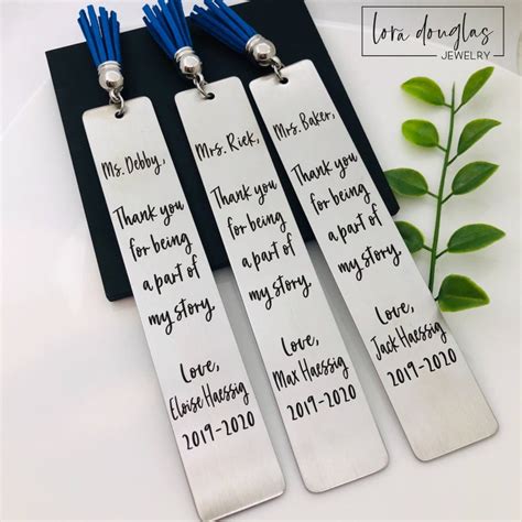 Personalized Teacher Appreciation Bookmark Teacher Bookmark Etsy Canada