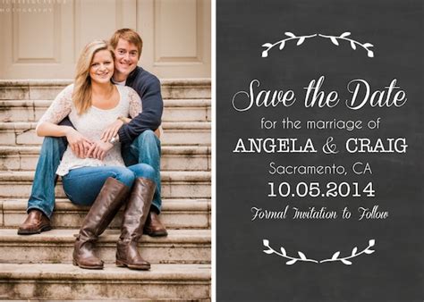 Save The Date Wedding Invitation Customized Rustic Vintage