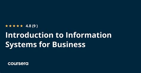 Introduction To Information Systems For Business Specialization