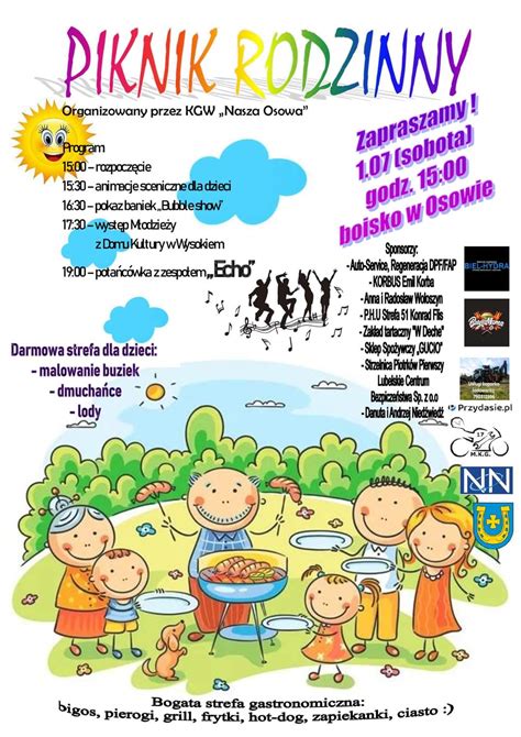 Plakat Piknik Rodzinny Osowa Gmina Bychawa