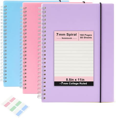 Amazon MSTONAL 3 Pack Spiral Notebook Large Notebooks College