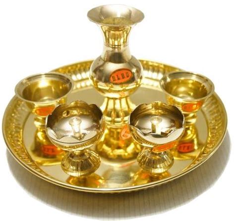 Polished Brass Pooja Thali Sets Size Inch At Rs Set In