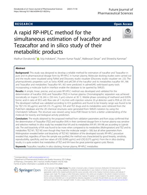 Pdf A Rapid Rp Hplc Method For The Simultaneous Estimation Of