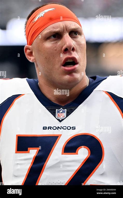 Denver Broncos Offensive Tackle Garett Bolles 72 Looks On During An