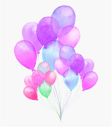 Pink Balloon Balloons Happy Watercolor Balloons Transparent