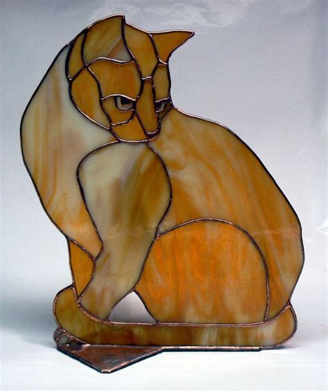 Tabby Stained Glass Cat Etsy Stained Glass Art Cat Stain Stained