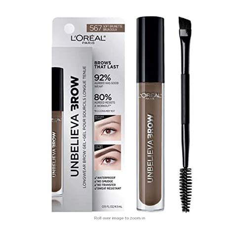 L Oreal Paris Unbelieva Brow Longwear Waterproof Tinted Brow Gel Soft Brunette Walmart