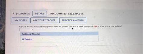 Solved 7 2 Points Details Oscolphys2016 20 5 Wa 041 My