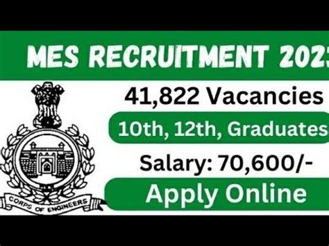 MES Recruitment 2023 MES Job Update 2023 Latest Govt Job Vacancy