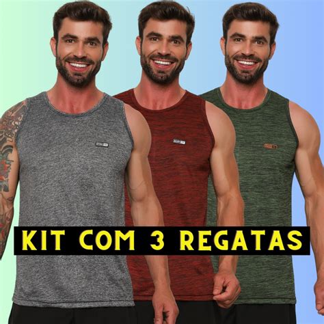 Kit 3 Regatas Dryfit Masculinas De Academia Camiseta Masculina Treino