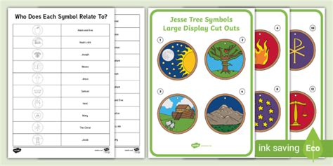 Jesse Tree Symbols Large Display Cut Out Pack Irish