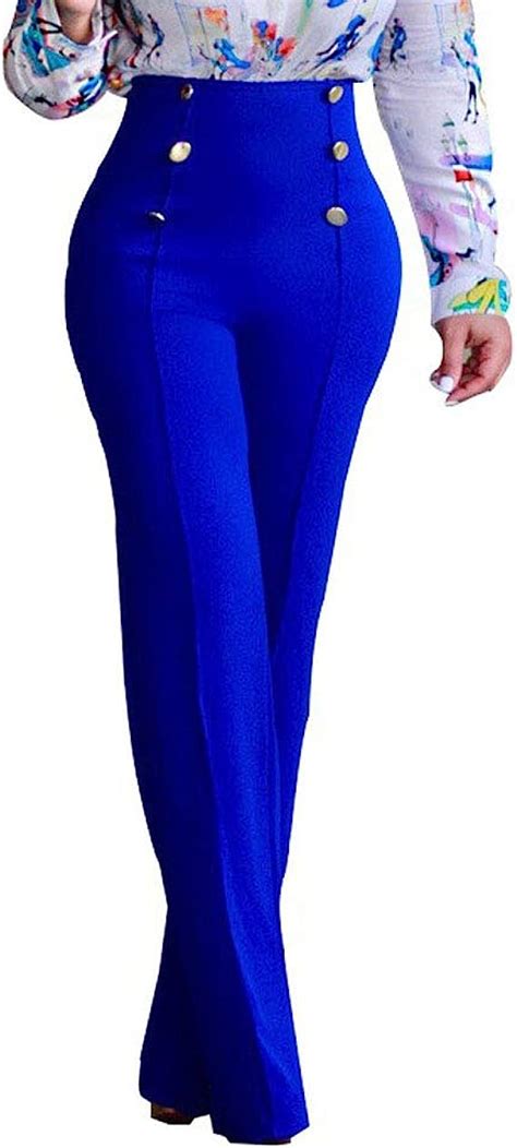 Laisla Fashion Pantalones Acampanados Mujer Negocios Cruzados Slim