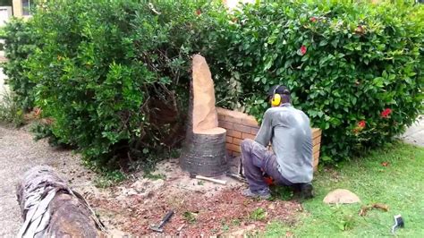 Making Of A Chair From A Palm Tree Stump Youtube