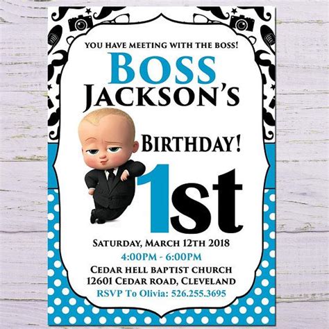 Boss Baby Birthday Invitation Card