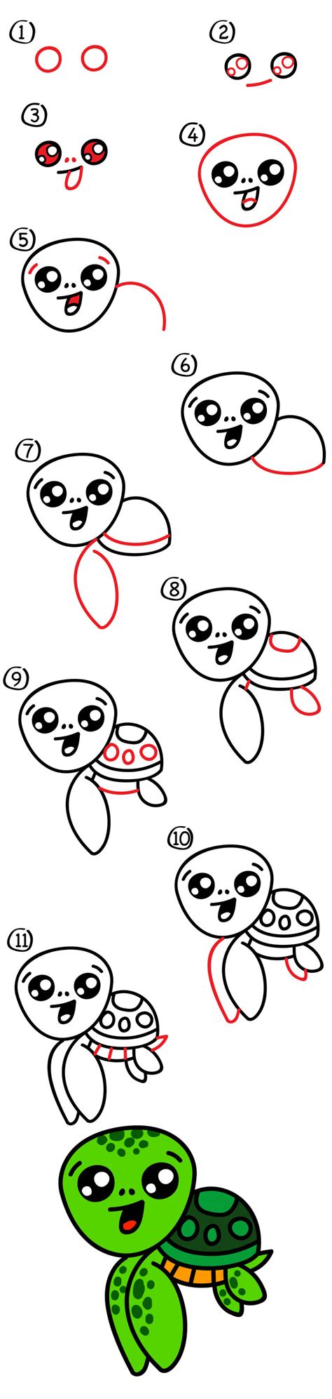 How To Draw A Cartoon Sea Turtle - Art For Kids Hub