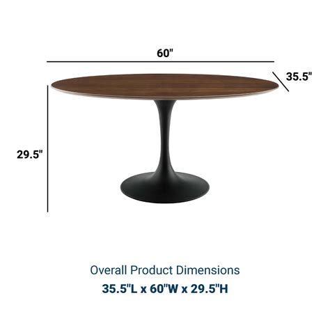 Lippa 60 Oval Top Dining Table In Walnut Modern Dining Table Set Buildmyplace