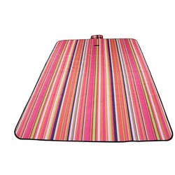 Stripe Pattern Handle Oxford Cloth Praia Mat Blanket Picnic Mat