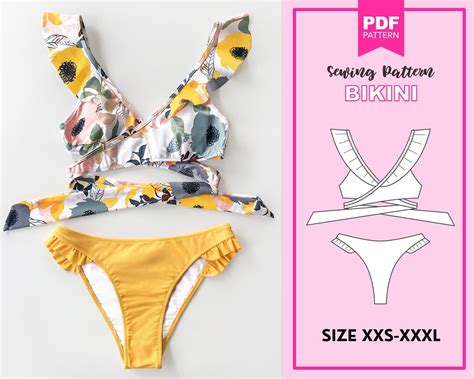 Bikini Pattern PDF Swimsuit Pattern PDF Digital Pattern Sewing Pattern For Women Bikini
