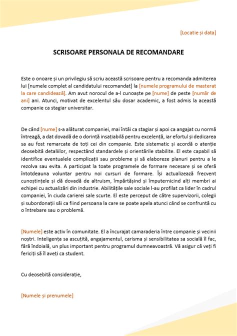 Scrisoare De Intentie In Word Gratis ️