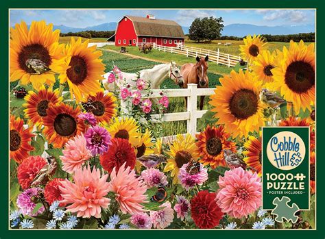 Sunflower Farm 1000 Pieces Cobble Hill Puzzle Warehouse