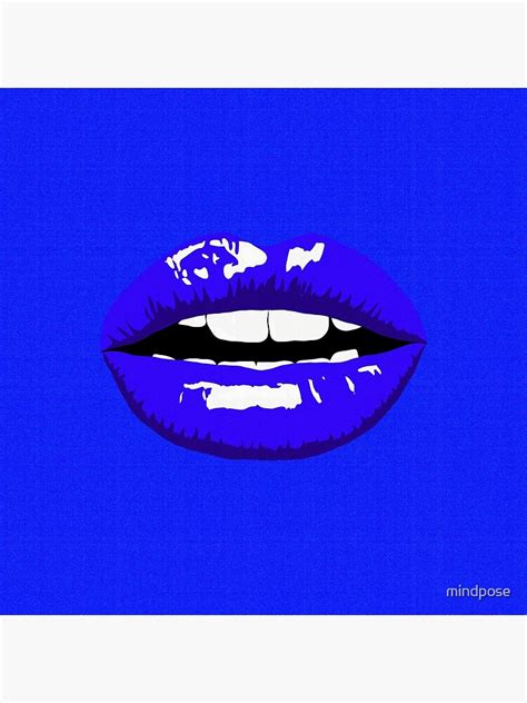 Blue Woman Lips Art Poster For Sale By Mindpose Redbubble