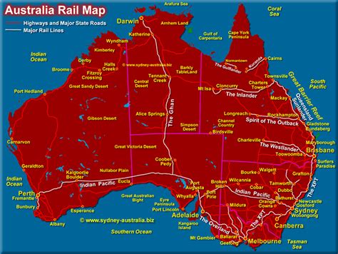 Australia Rail Map