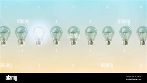 Glowing Light Bulb Stock Photo Alamy