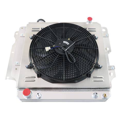 4 ROW Aluminum Radiator Shroud Fan For 1987 2006 05 JEEP WRANGLER YJ