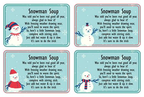 10 Best Free Printable Snowman Soup Labels - printablee.com