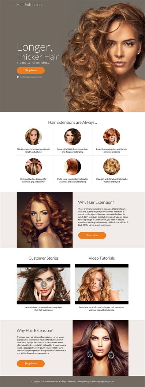 Hair Extension Product Res Landing Page 04 Hair Care Landing Page