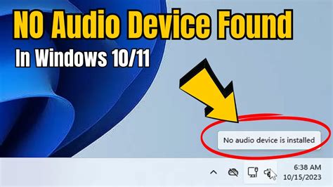 How To FIX No Audio Device Installed Or Found In Windows 10 11 Fix