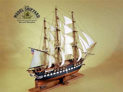 Museum Quality Wooden Historic Sailing Ship Model Of The USS