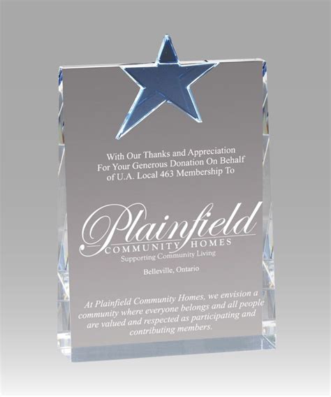 Blue Star Rectangle Ampros Awards
