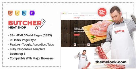 Butcher Meat Shop Ecommerce Html Template Themelock Premium