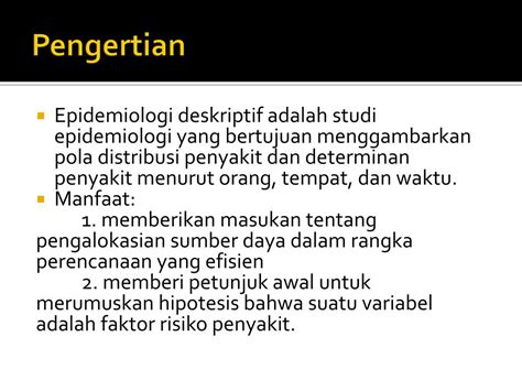 Ppt Variabel Penelitian Epidemiologi Deskriptif Powerpoint