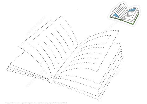 Learn to Draw a Book by Tracing Lines | Free Printable Puzzle Games