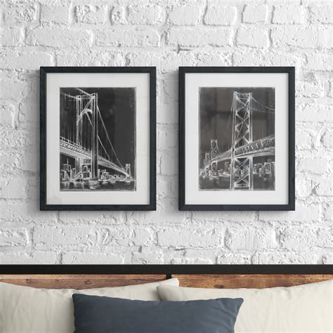 Steelside Suspension Bridge 2 Piece Single Picture Frame Painting