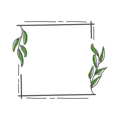 Aesthetic Floral Frame Illustration Isolated In White Minimalist