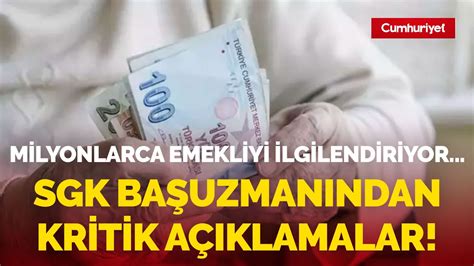 SGK başuzmanından milyonlarca emekliyi ilgilendiren açıklama Yıl sonu