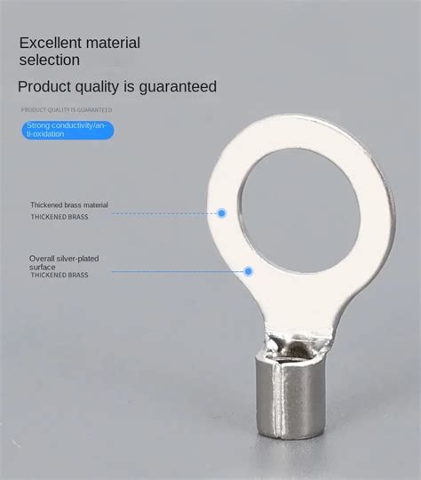 Cold Pressed Wire Terminalseries Copper Naked Cable Terminal Ring Non