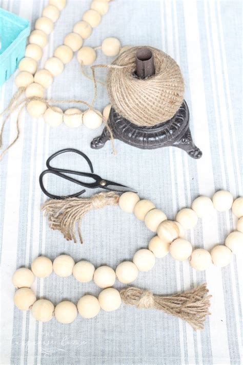 Diy Wood Bead Garland With Tassels The Turquoise Home