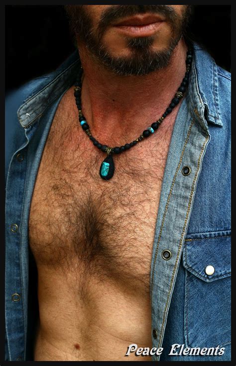 Mens Bohemian Ethnic Beaded Necklace Boho Turquoise Gemstone Jewelry