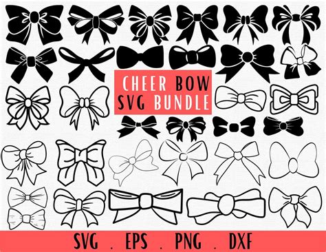 Cheer Bow Svg Bow Svg Bow Svg Bundle Bow Tie Svg Hair Bow Svg