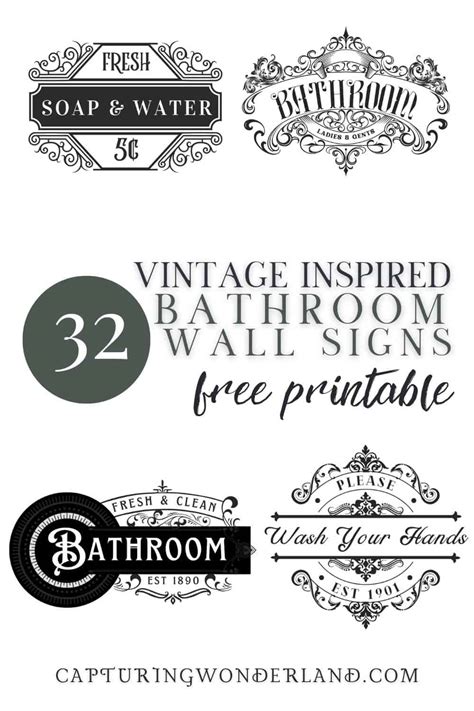 32 Vintage Bathroom Wall Art Free Printable Signs