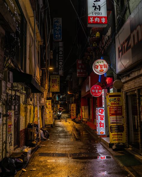 Empty Lighted City Street at Night · Free Stock Photo